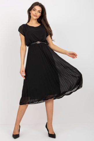 Black Daydress in Day Dresses with Spandex and Polyester