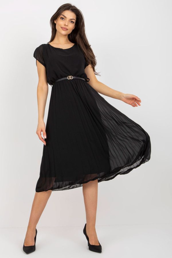 Black Daydress in Day Dresses with Spandex and Polyester