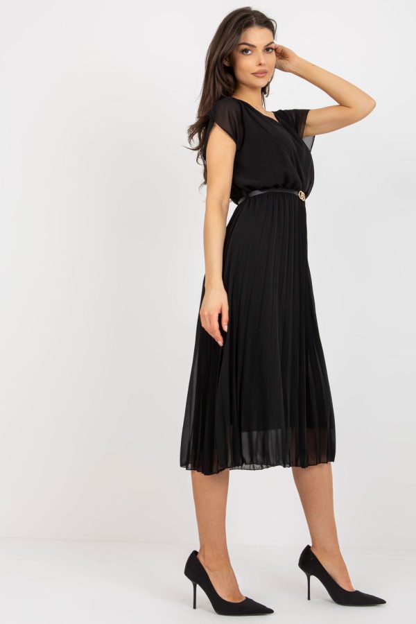 Black Daydress in Day Dresses with Spandex and Polyester
