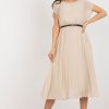 Beige Daydress in Day Dresses with Spandex and Polyester