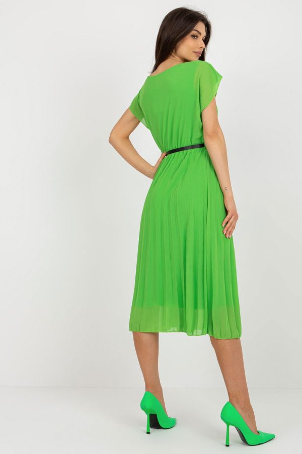 Green Daydress in Day Dresses with Spandex and Polyester