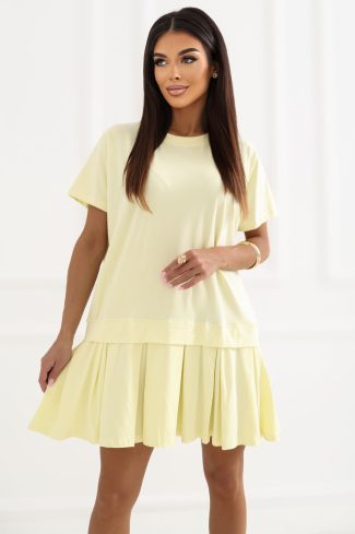 Yellow Daydress in Day Dresses with Cotton and Spandex