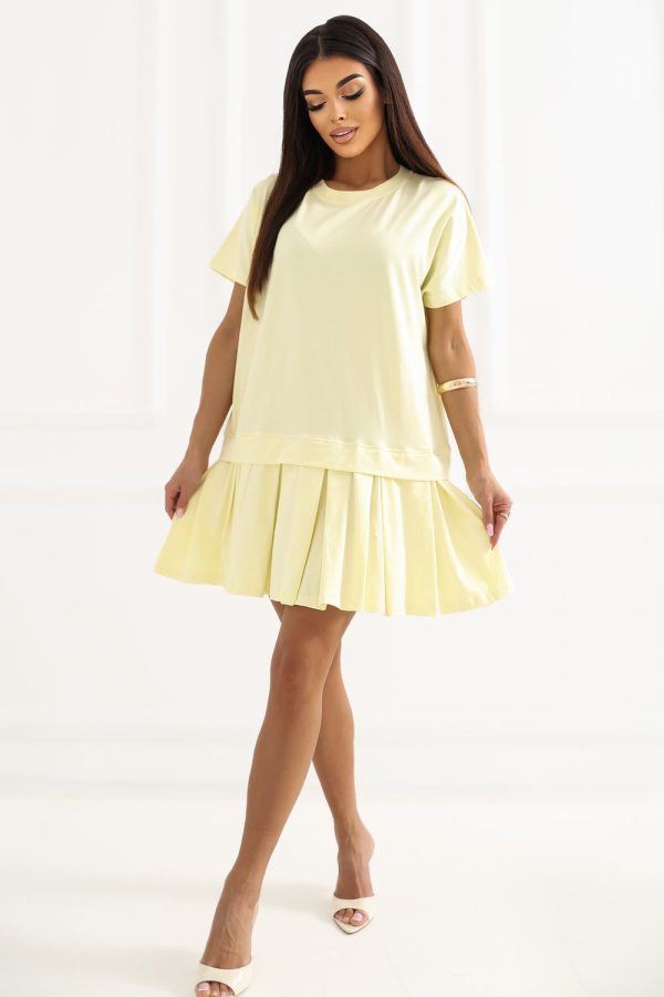 Yellow Daydress in Day Dresses with Cotton and Spandex