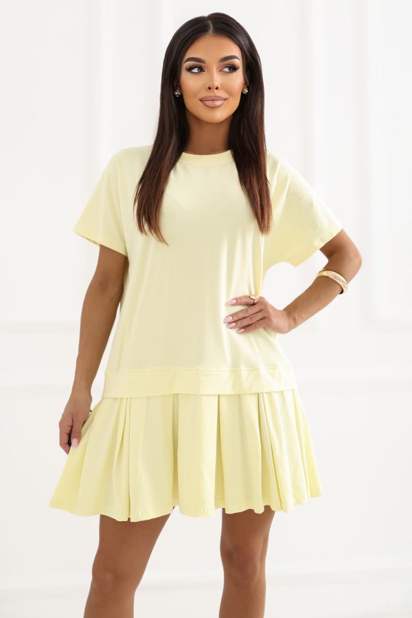 Yellow Daydress in Day Dresses with Cotton and Spandex