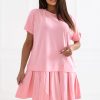 Pink Daydress in Day Dresses with Cotton and Spandex