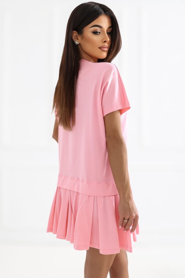 Pink Daydress in Day Dresses with Cotton and Spandex