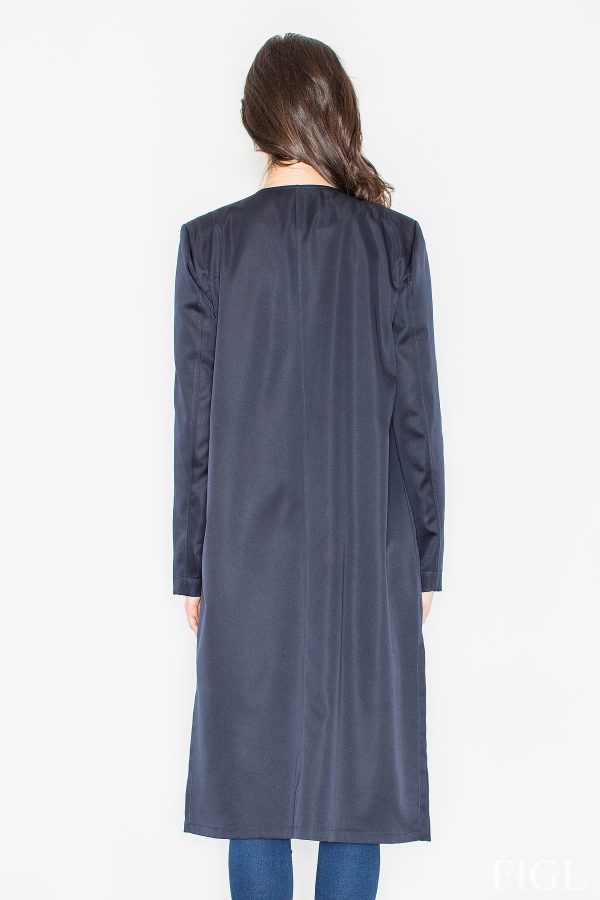 Blue Coat in Women`s Coats, Jackets with Spandex and Polyester