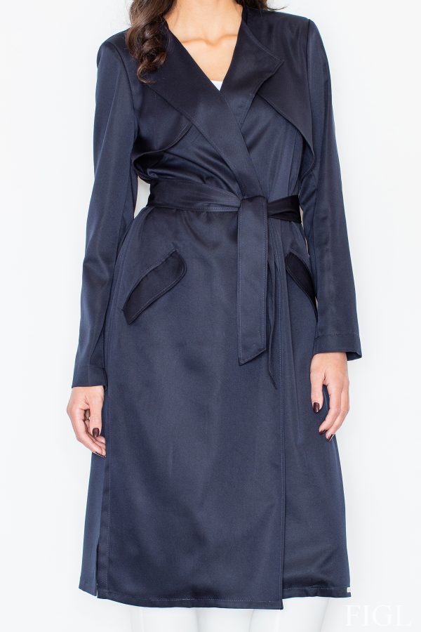 Blue Coat in Women`s Coats, Jackets with Spandex and Polyester
