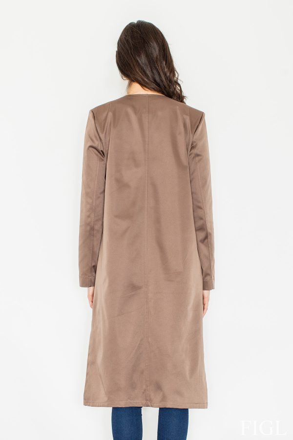 Beige Coat in Women`s Coats, Jackets with Spandex and Polyester