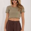 Green Blouse in Women`s Blouses, Tunics with Cotton, Spandex and Polyester