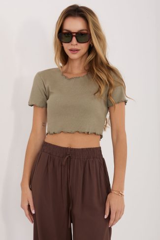 Green Blouse in Women`s Blouses, Tunics with Cotton, Spandex and Polyester