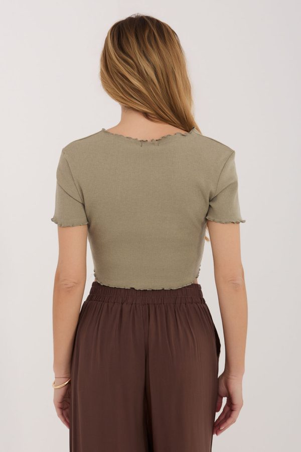 Green Blouse in Women`s Blouses, Tunics with Cotton, Spandex and Polyester