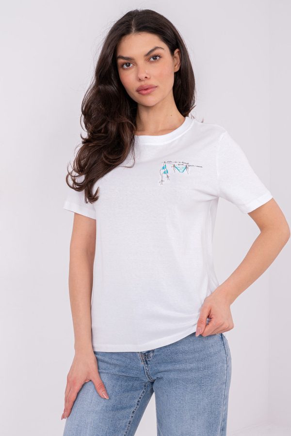 White T-shirt in Women`s Tops, T-shirts, Singlets with Cotton