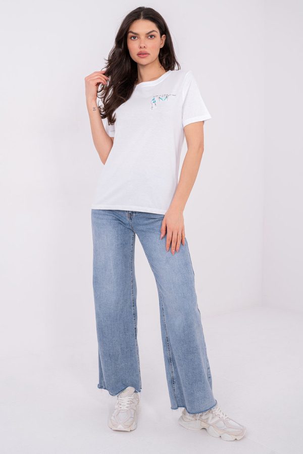 White T-shirt in Women`s Tops, T-shirts, Singlets with Cotton