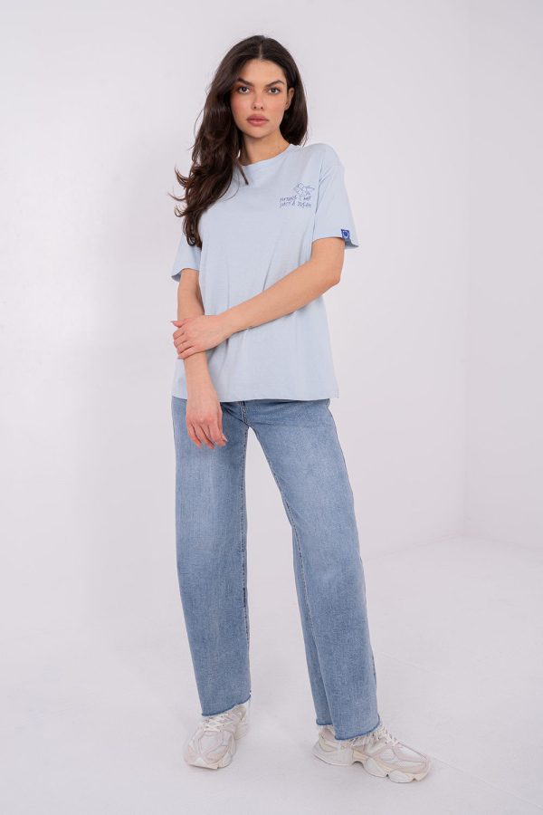 Blue T-shirt in Women`s Tops, T-shirts, Singlets with Cotton