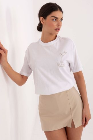 White T-shirt in Women`s Tops, T-shirts, Singlets with Cotton