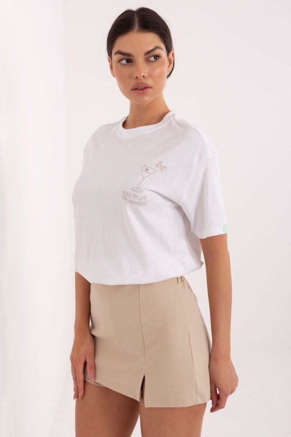 White T-shirt in Women`s Tops, T-shirts, Singlets with Cotton