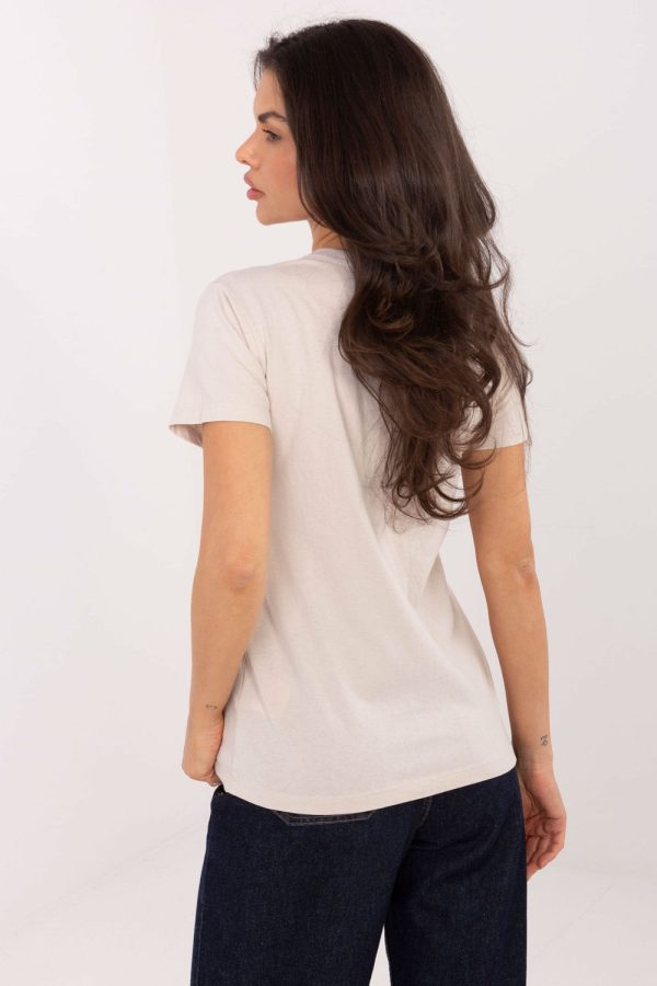 Beige T-shirt in Women`s Tops, T-shirts, Singlets with Cotton