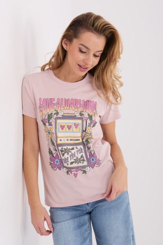 Pink T-shirt in Women`s Tops, T-shirts, Singlets with Cotton