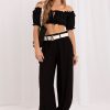 Black Women Trousers in Pants, Trousers, Shorts with Spandex and Viscose