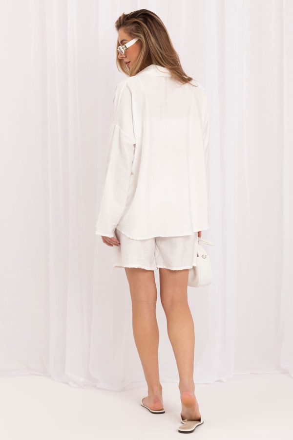 Beige Set in Pants, Trousers, Shorts with Spandex and Viscose
