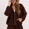 Brown Sweatshirt in Sweatshirts For Women with Spandex and Viscose