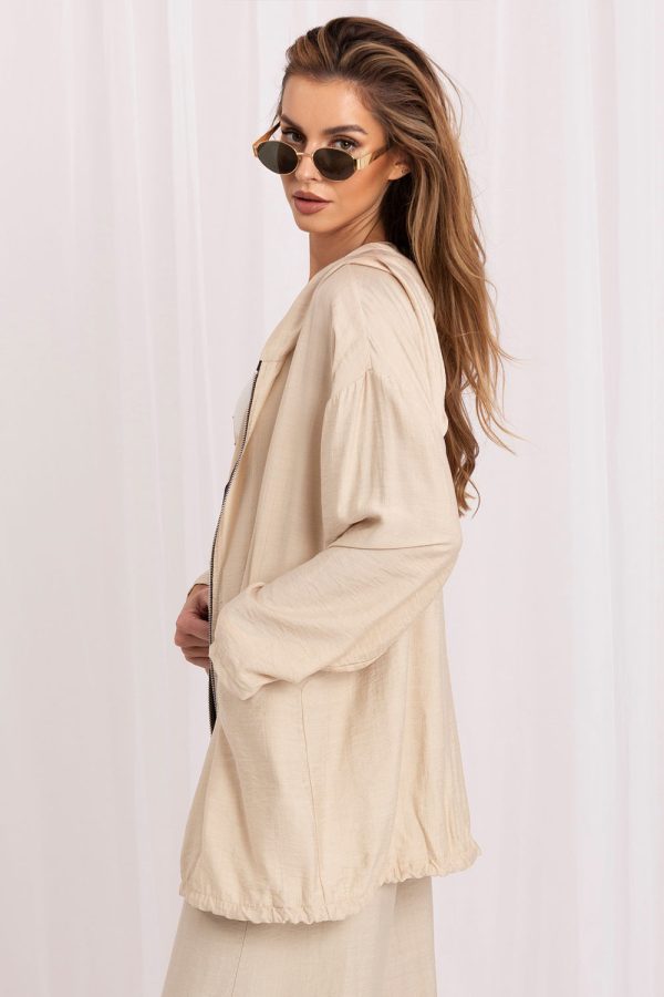 Beige Sweatshirt in Sweatshirts For Women with Spandex and Viscose