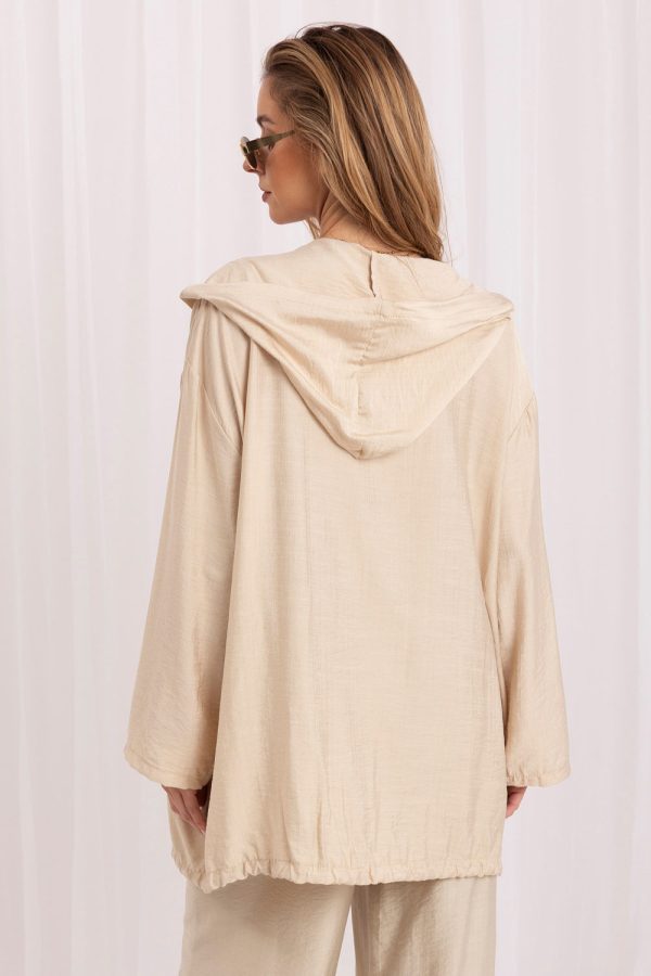 Beige Sweatshirt in Sweatshirts For Women with Spandex and Viscose