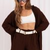 Brown Shorts in Shorts For Women, Crop Pants with Spandex and Viscose