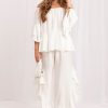 Beige Set in Pants, Trousers, Shorts with Spandex and Viscose