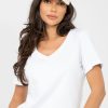 White T-shirt in Women`s Tops, T-shirts, Singlets with Cotton and Spandex