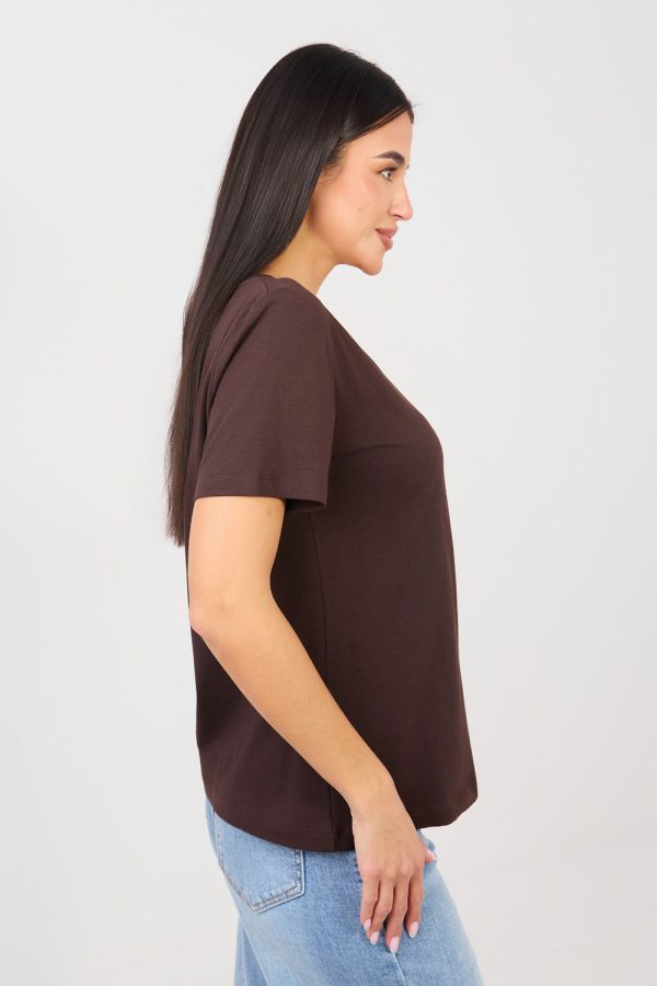 Brown T-shirt in Women`s Tops, T-shirts, Singlets with Cotton and Spandex