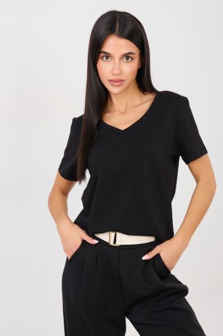 Black T-shirt in Women`s Tops, T-shirts, Singlets with Cotton and Spandex