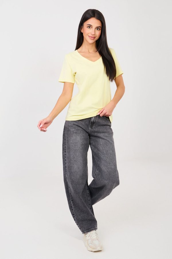 Yellow T-shirt in Women`s Tops, T-shirts, Singlets with Cotton and Spandex