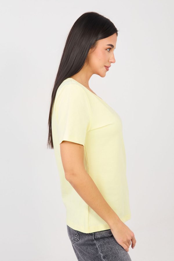 Yellow T-shirt in Women`s Tops, T-shirts, Singlets with Cotton and Spandex
