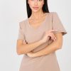 Beige T-shirt in Women`s Tops, T-shirts, Singlets with Cotton and Spandex