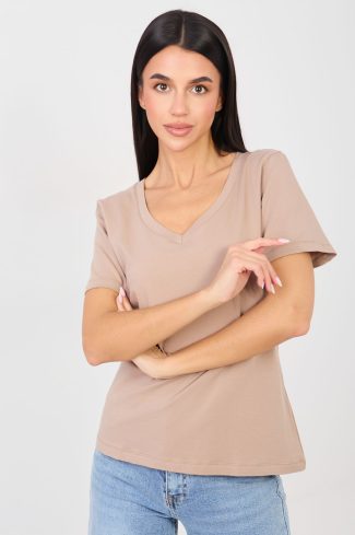Beige T-shirt in Women`s Tops, T-shirts, Singlets with Cotton and Spandex