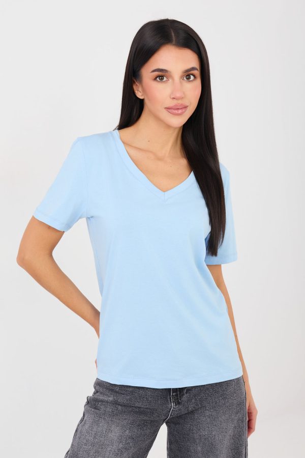 Blue T-shirt in Women`s Tops, T-shirts, Singlets with Cotton and Spandex