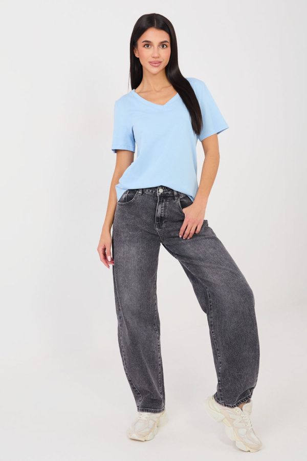 Blue T-shirt in Women`s Tops, T-shirts, Singlets with Cotton and Spandex