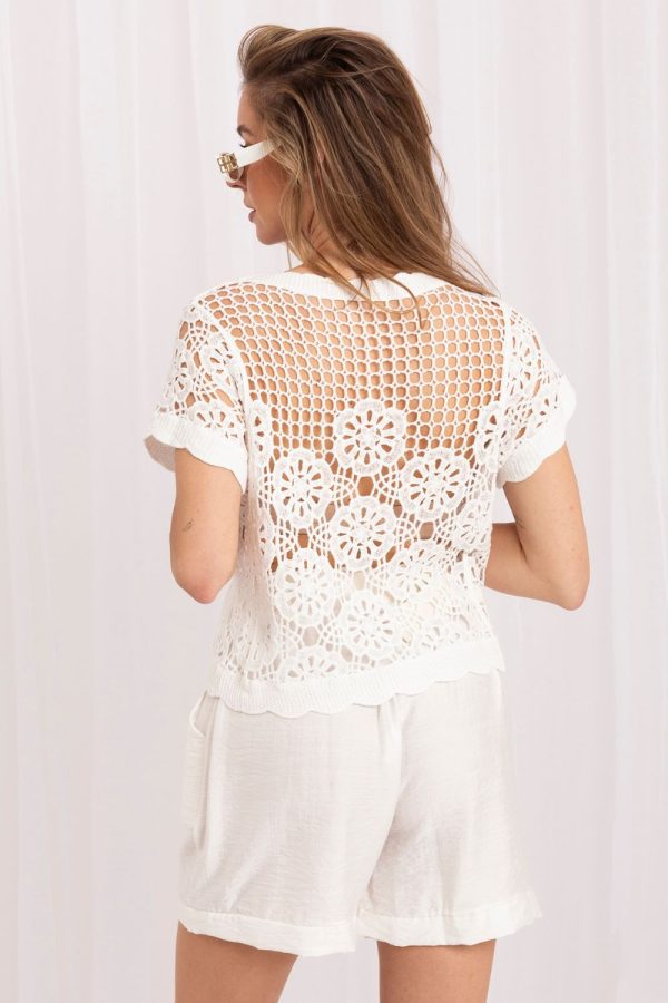 Beige Shorts in Shorts For Women, Crop Pants with Spandex and Viscose