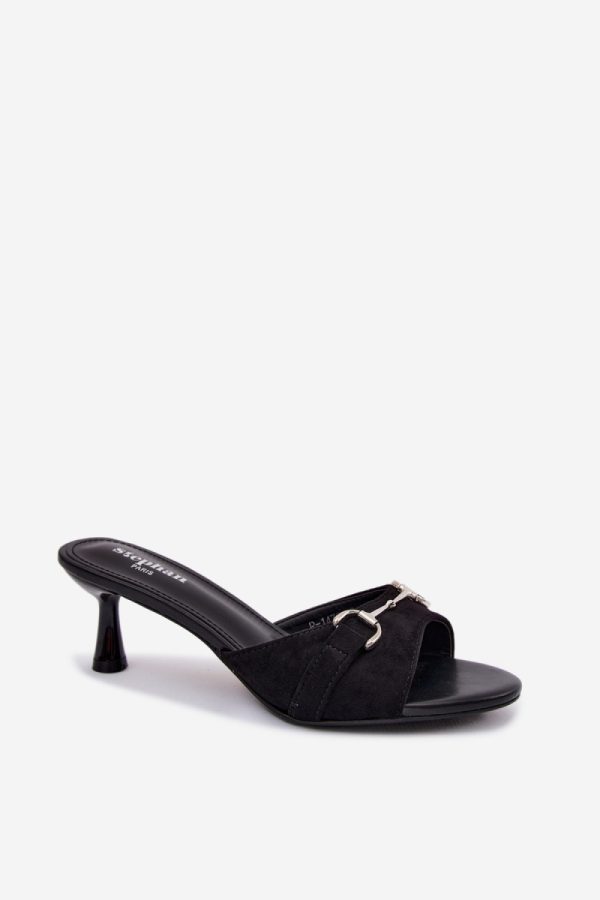 black Heeled sandals model 229285 Step in style