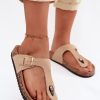 1129608 beige Japanese flip-flops model 229288 Step in style