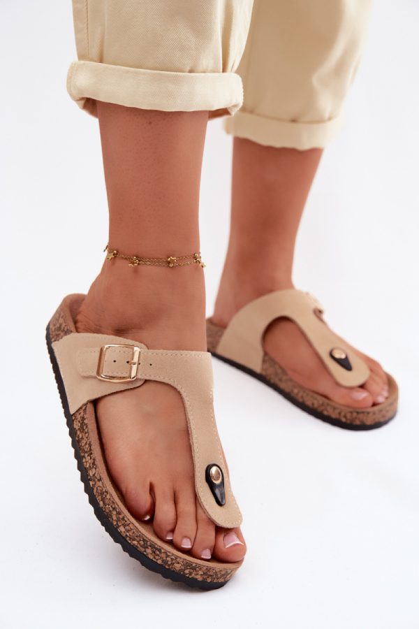 beige Japanese flip-flops model 229288 Step in style