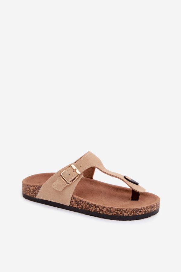 beige Japanese flip-flops model 229288 Step in style