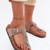 1129611 beige Japanese flip-flops model 229289 Step in style