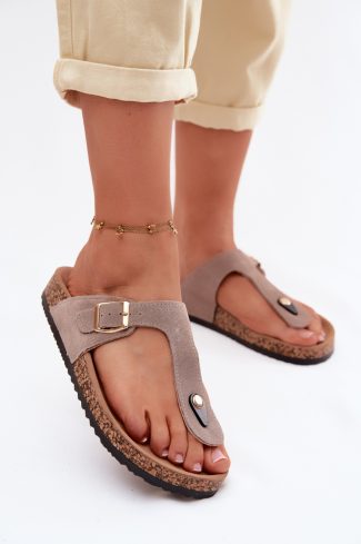 beige Japanese flip-flops model 229289 Step in style