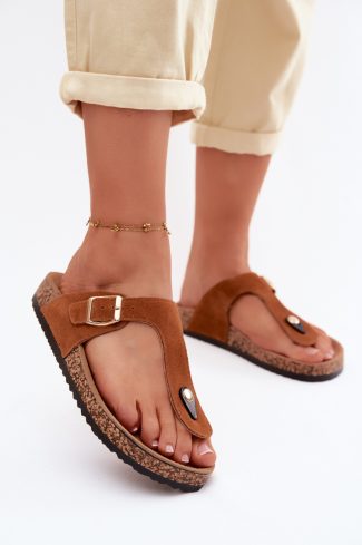 1129614 brown Japanese flip-flops model 229290 Step in style