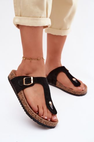 1129617 black Japanese flip-flops model 229291 Step in style