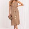 1129665 Brown Daydress...Len and Viscose