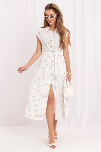 White Daydress in Day Dresses with Cotton and Ramia